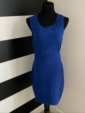 Calvin Klein Cobalt Blue Sleeveless Bandage Mini Dress